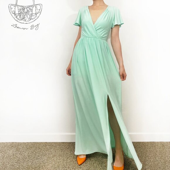 ASOS / Evening Bridesmaid Maxi Dress / Color Mint Green / Size US 0 - Picture 4 of 9